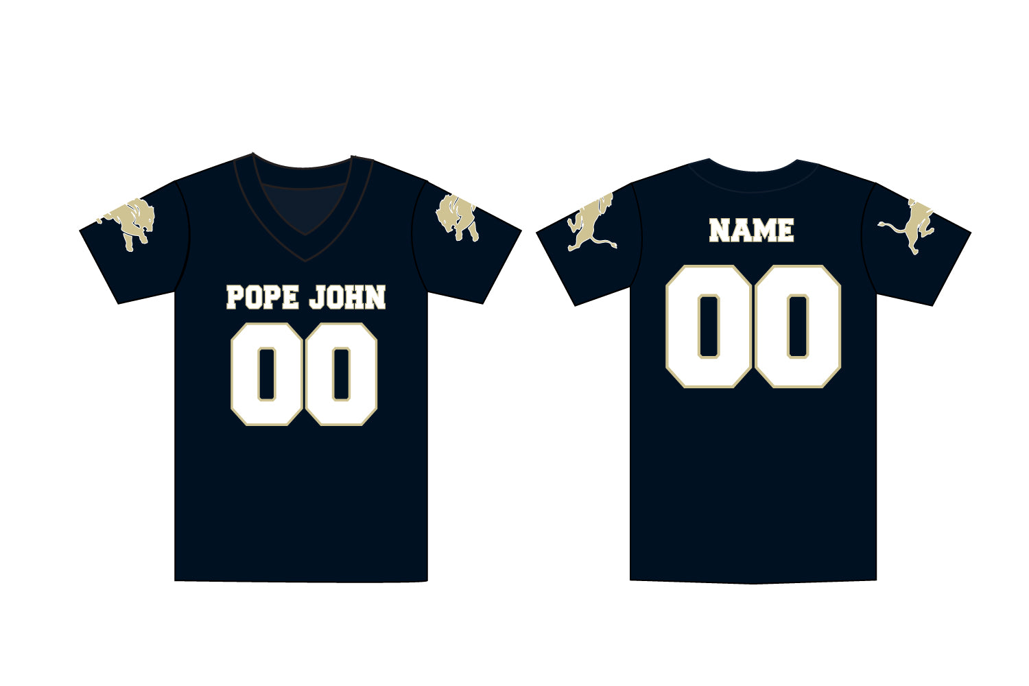 Pope John Football Sublimated Fan Jersey - Navy