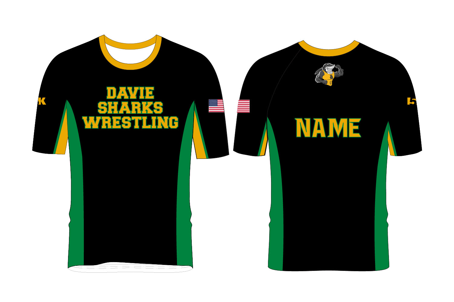 Davie Sharks Wrestling Sublimated Shirt - Design 1