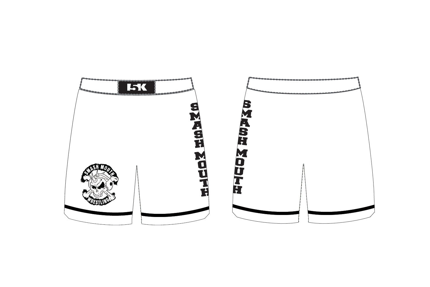 SmashMouth Wrestling Sublimated Shorts - White