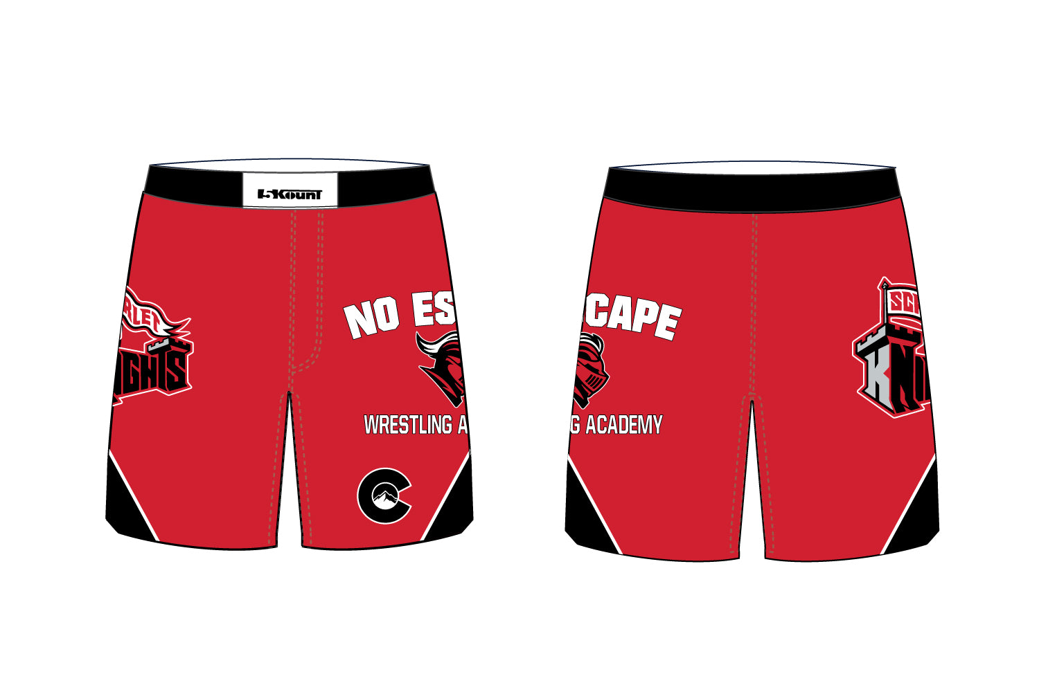 No Escape Wrestling Academy Sublimated Fight Shorts - Design 2