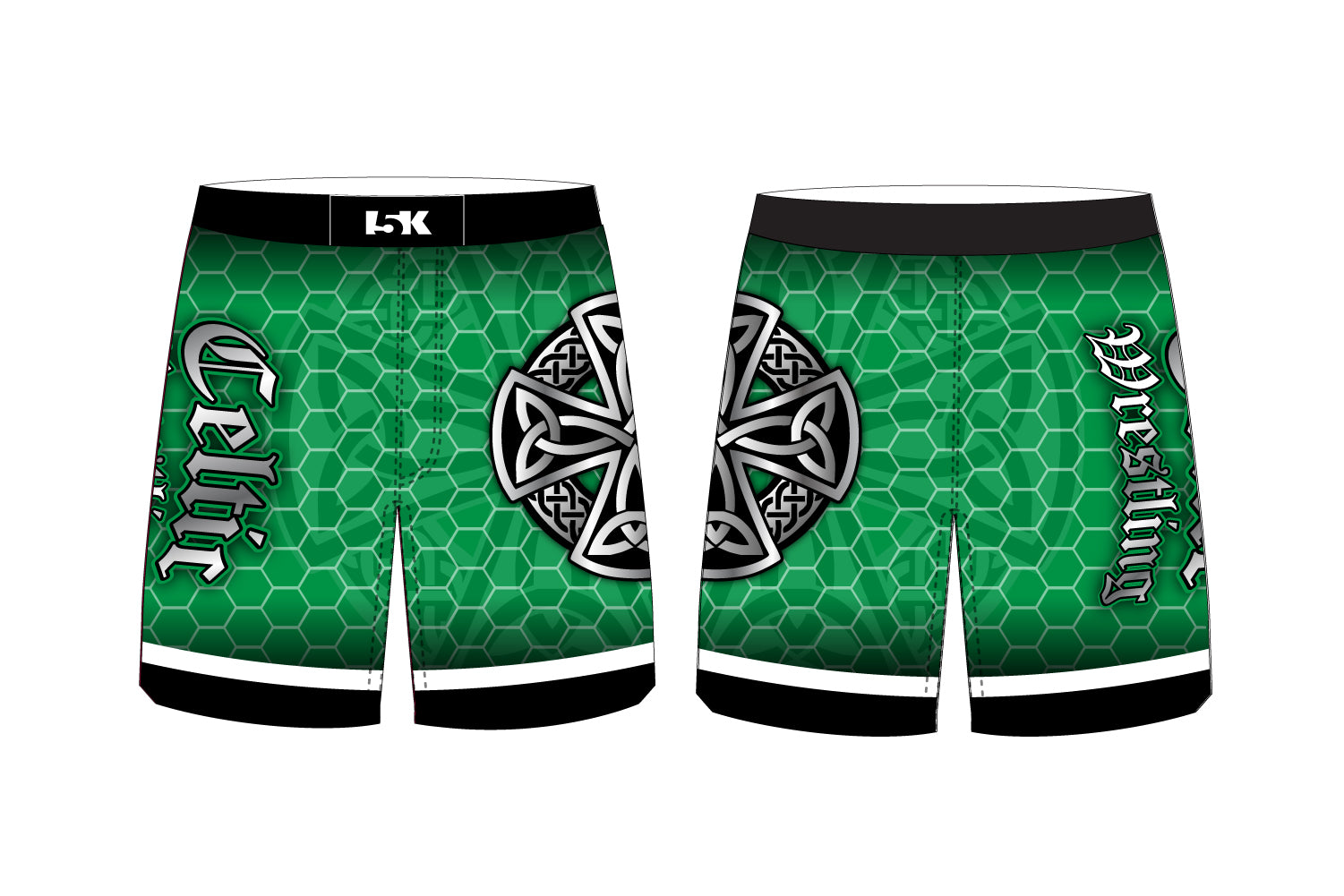 Celtic Wrestling Sublimated Shorts - Green