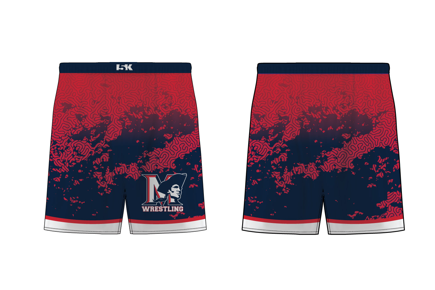 Mill River Wrestling Sublimated Fight Shorts - Design 1