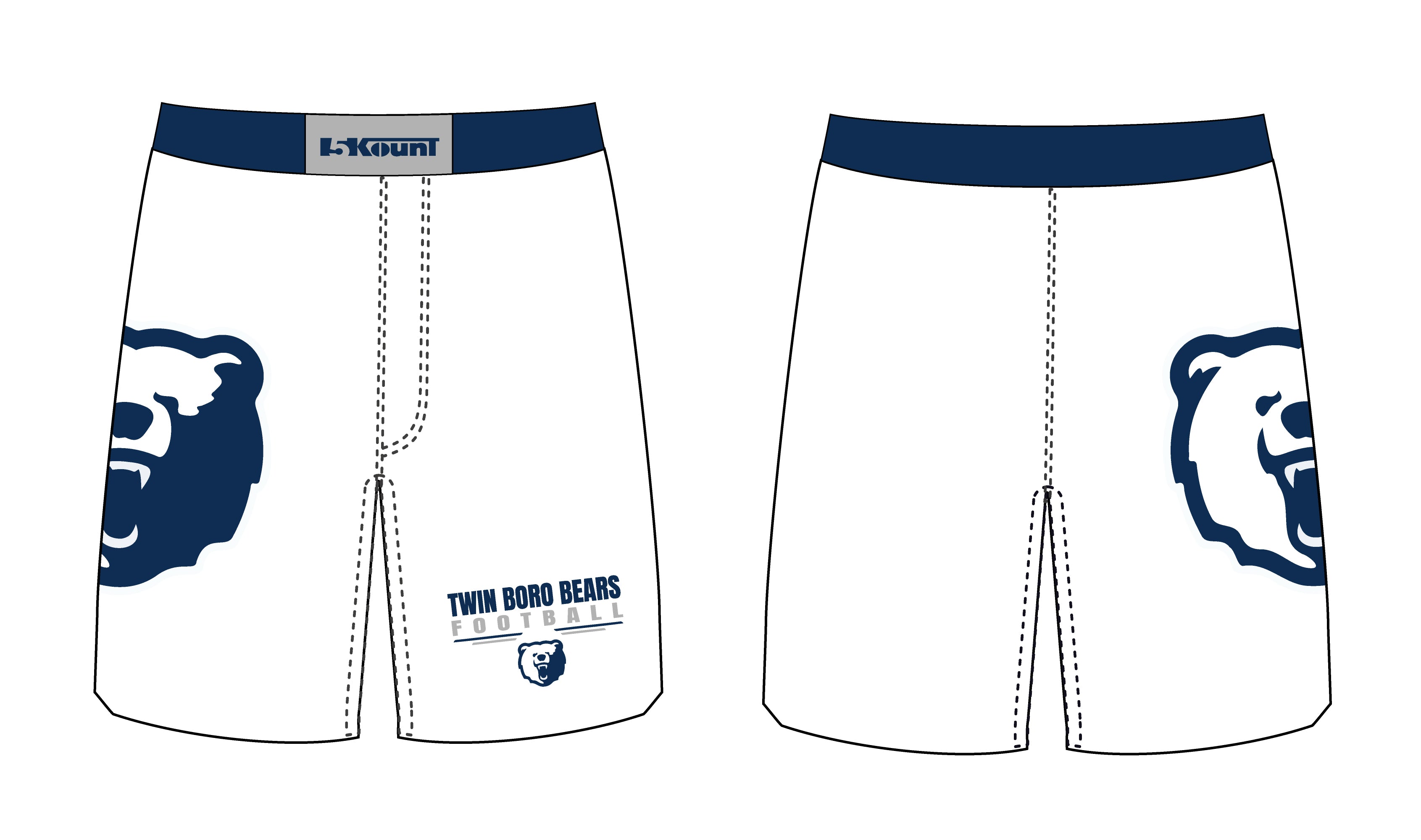 Twin Boro Football Sublimated Practice Shorts - White