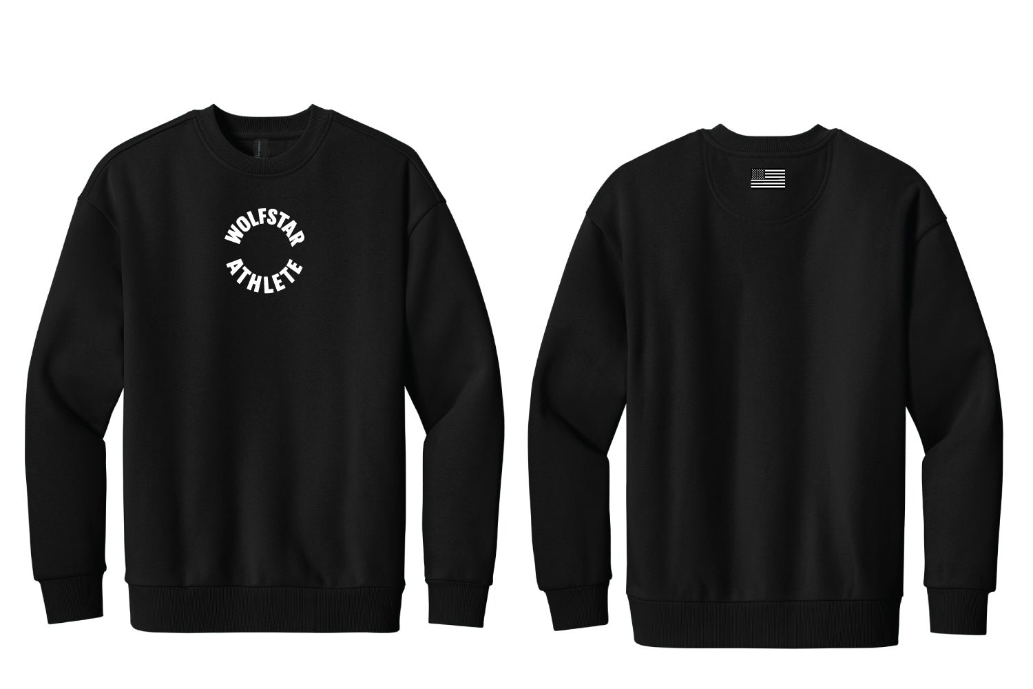 WolfStar Fitness Oversized Fleece Crew - Black - Design 4