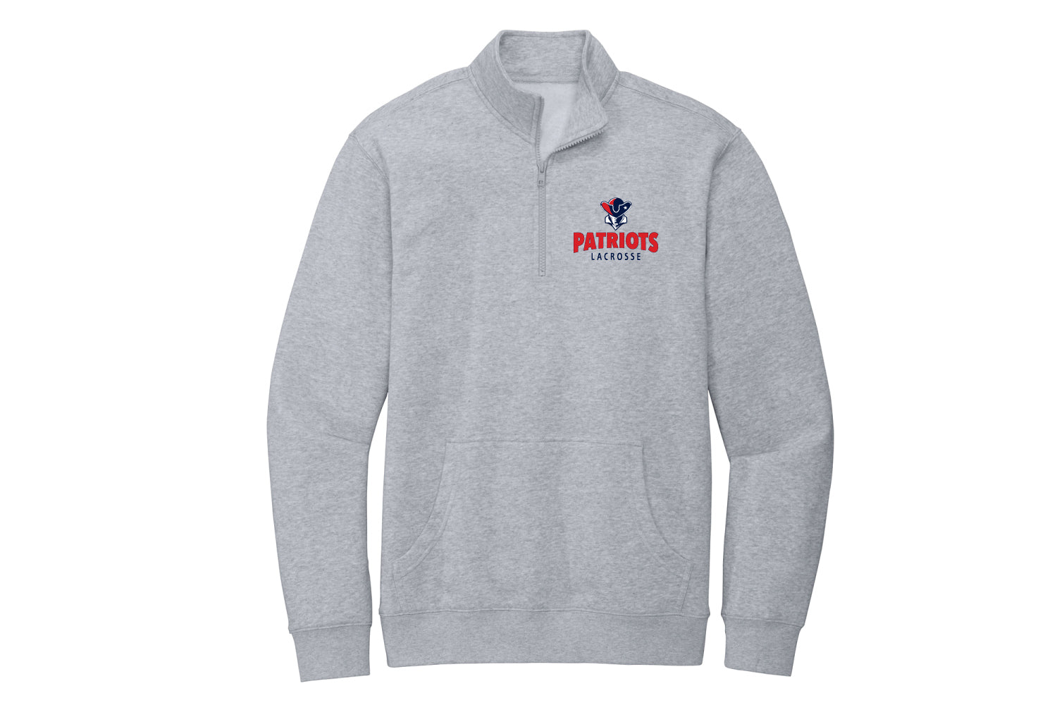 Warwick Pal Patriots Lax Unisex Fleece Qtr Zip - Grey