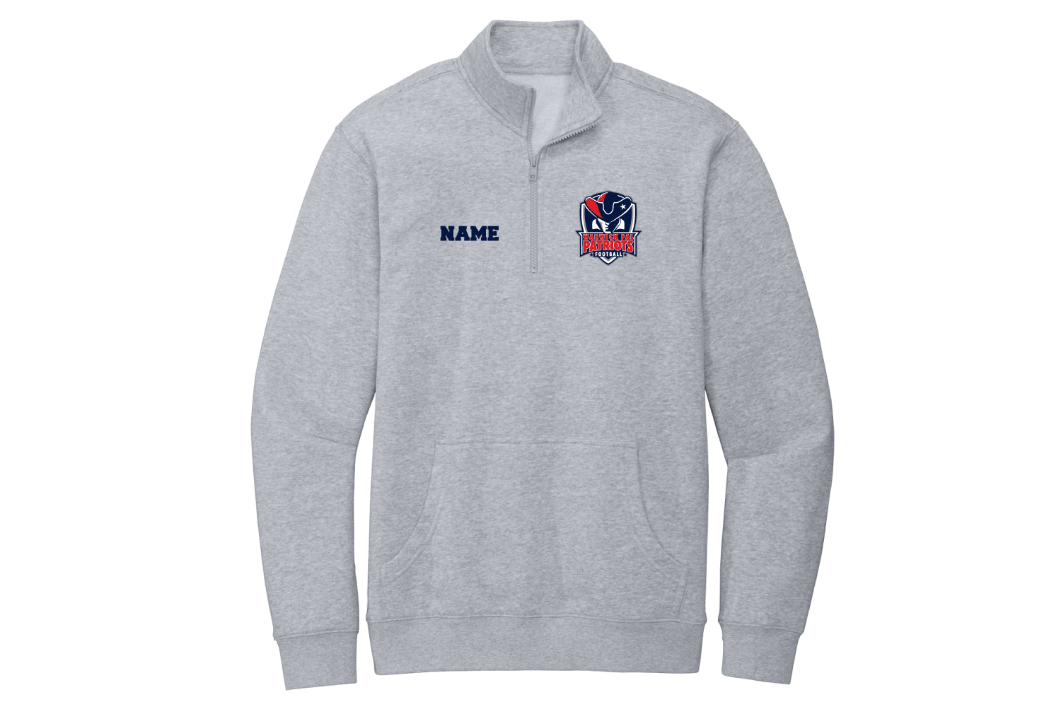 Warwick Pal Football Unisex Fleece Qtr Zip - Grey