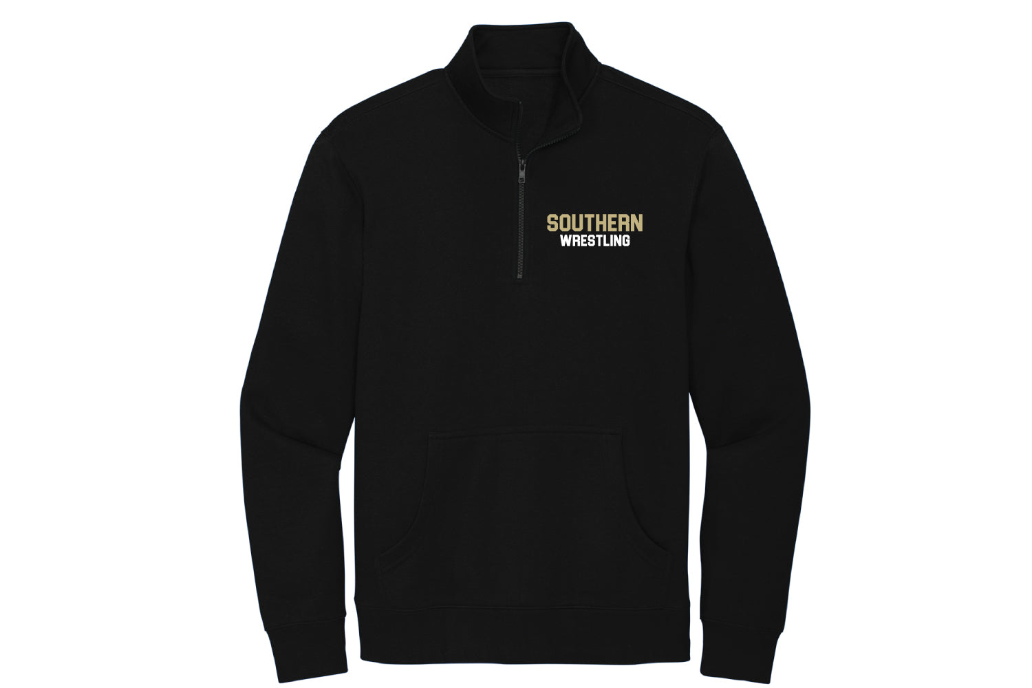 Southern Rams Wrestling Fleece Qtr Zip - Black