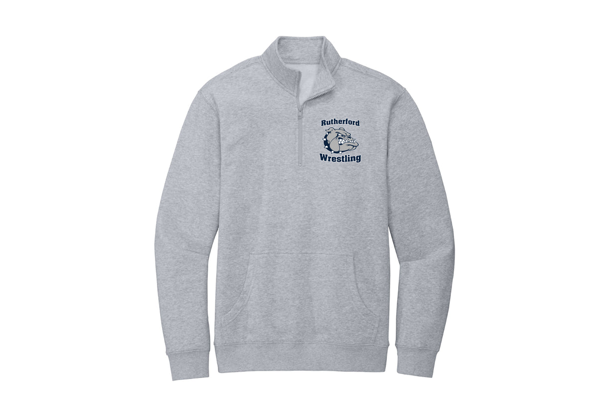 Rutherford Wrestling Fleece Qtr Zip - Grey