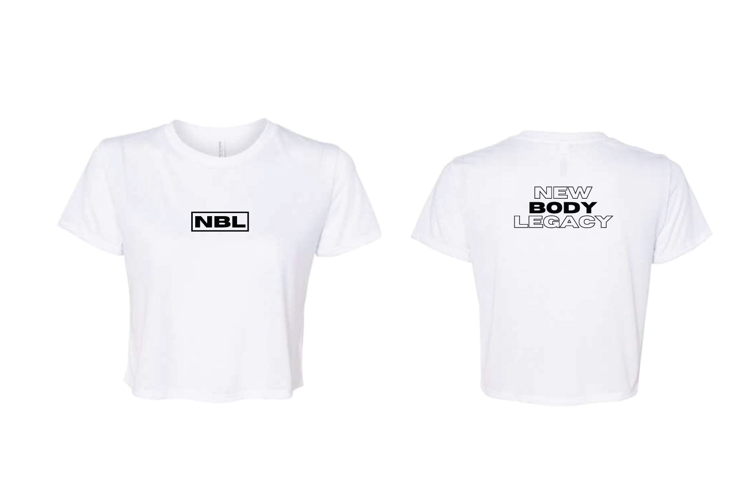 New Body Legacy Women's Bella Canvas Flowy Crop Tee - White