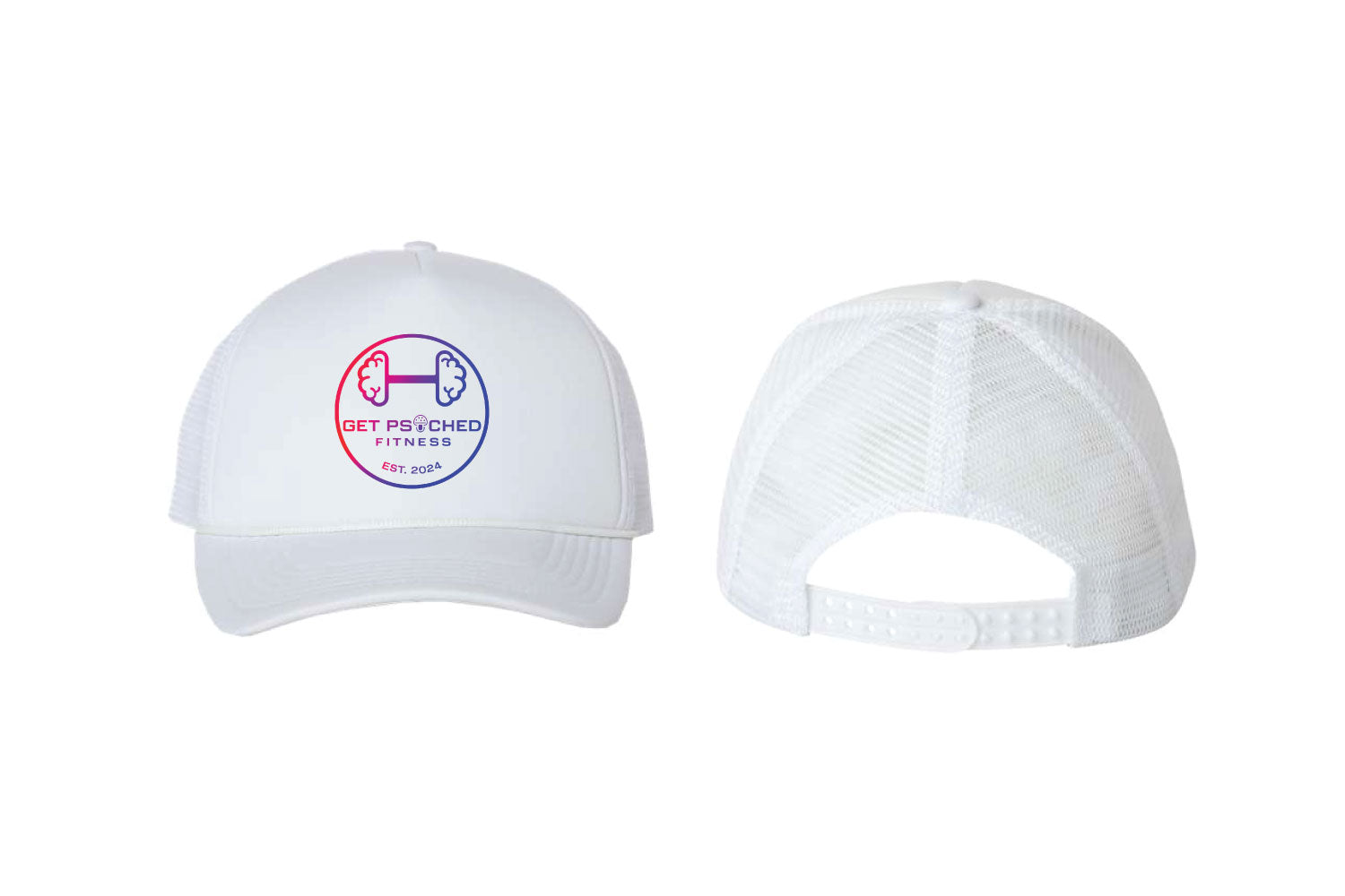 Get Psyched Fitness Foam Snapback Hat - White