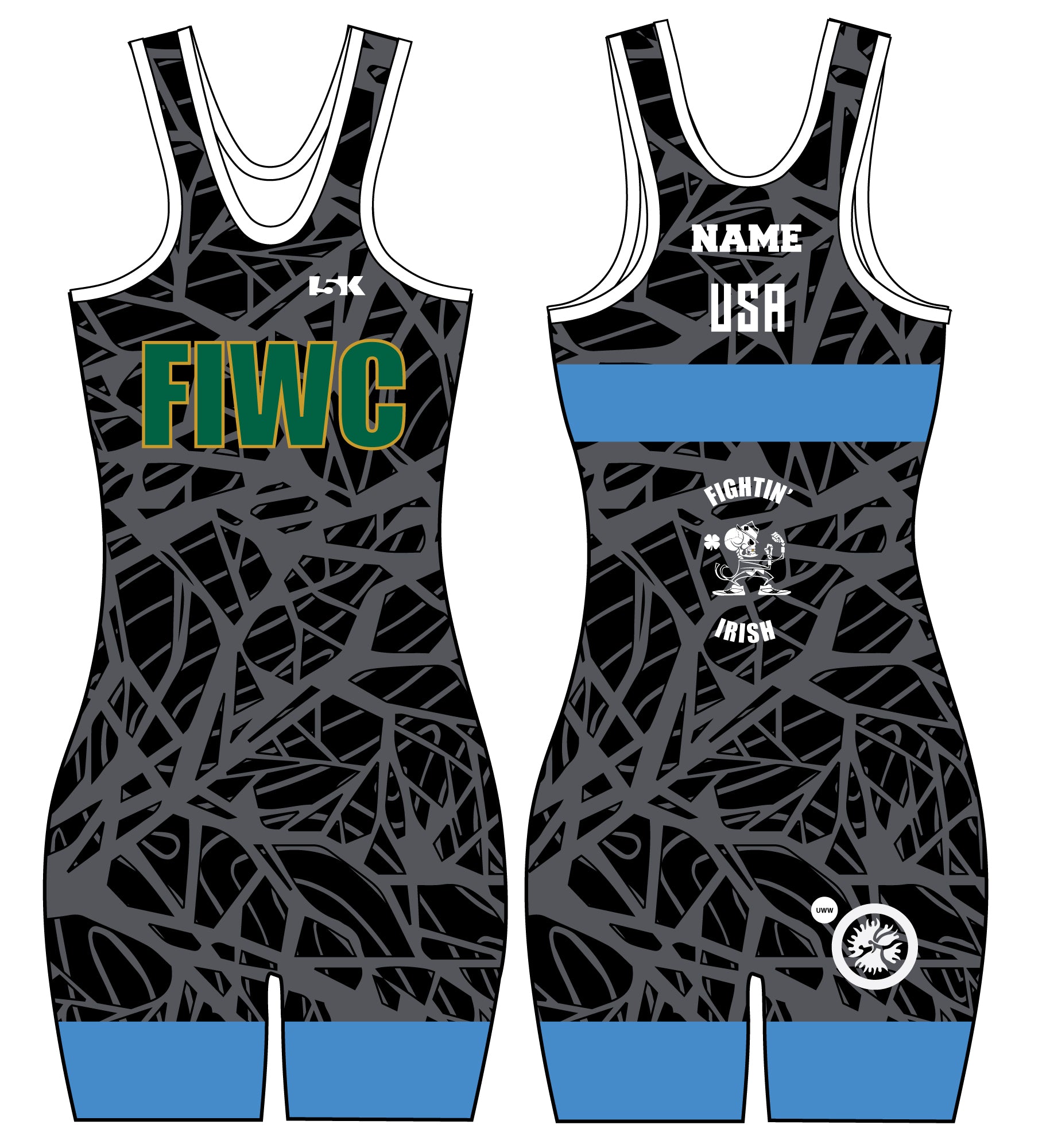 Fightin' Irish Wrestling Sublimated Women's Freestyle Singlet - Design 3