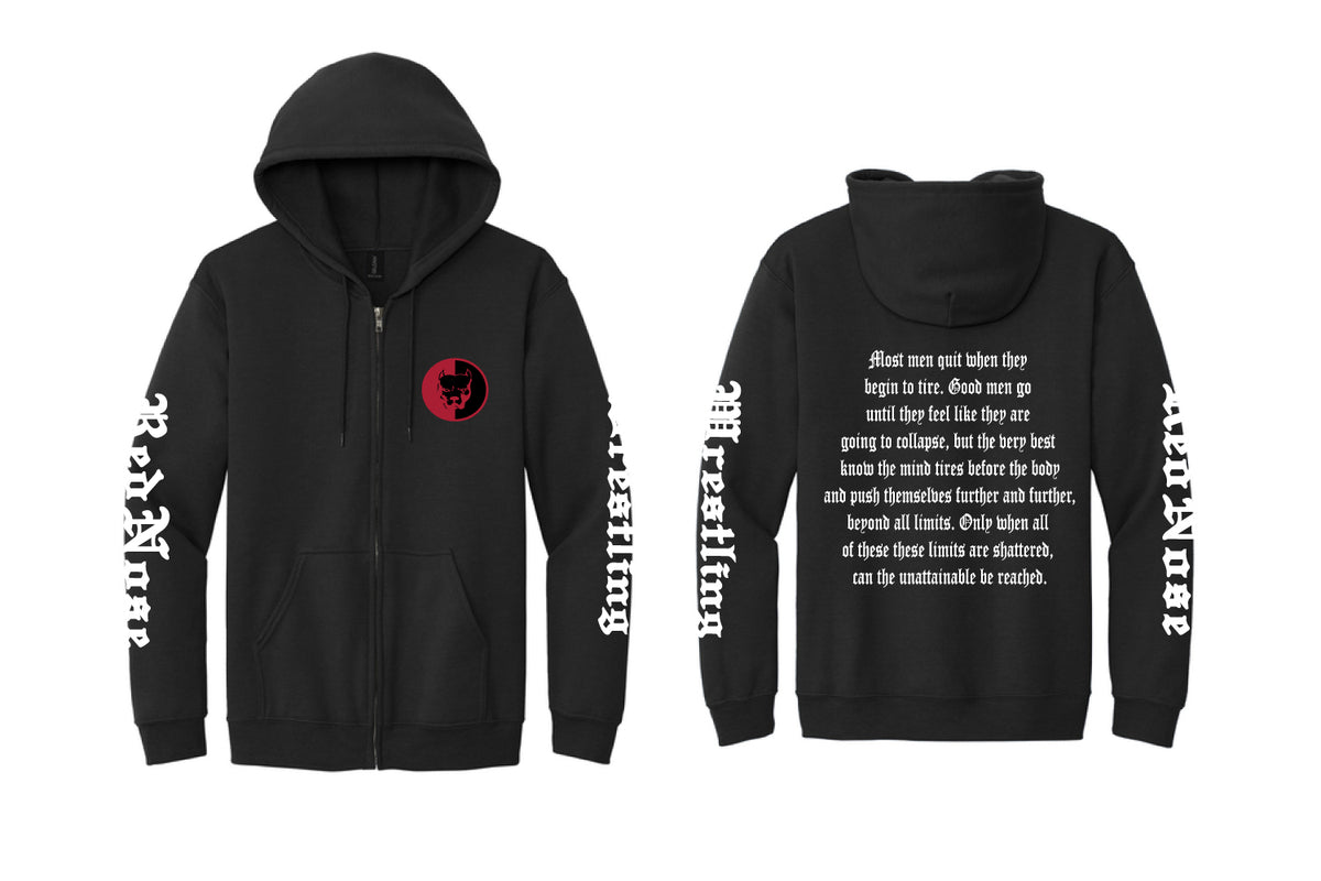 Red Nose Full-Zip Cotton Hoodie - Black