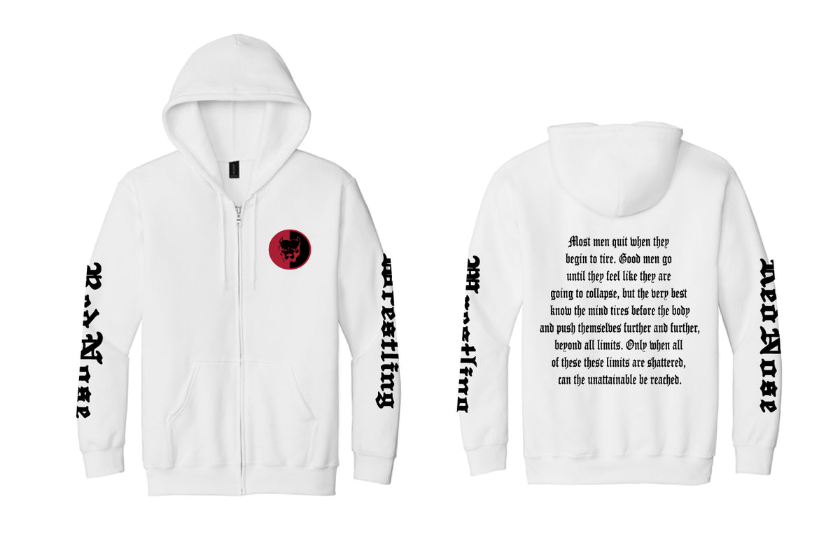Red Nose Full-Zip Cotton Hoodie - White