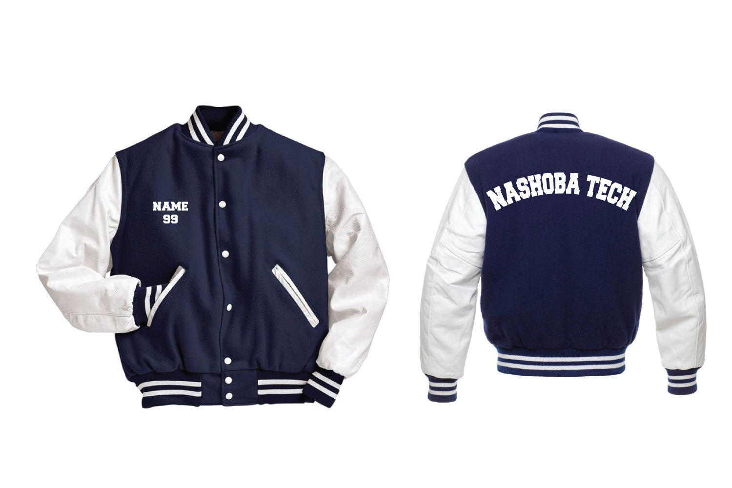 Nashoba Tech Varsity Jacket - Navy/White (Generic)