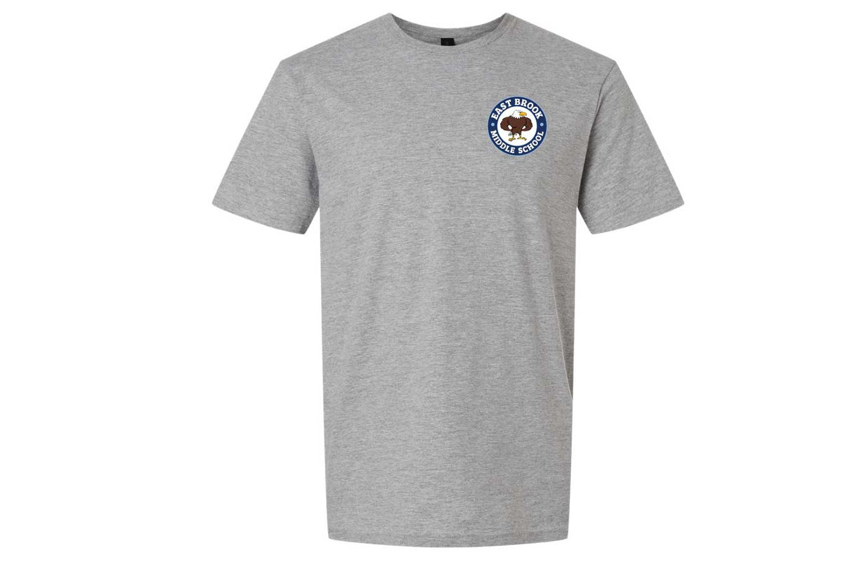 East Brook Middle School Cotton Crew Tee - Design 1 - Grey