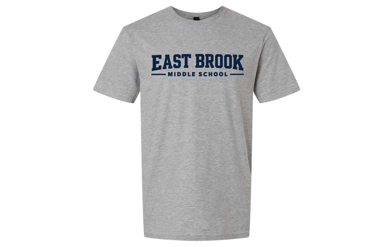 East Brook Middle School Cotton Crew Tee - Design 2 - Grey