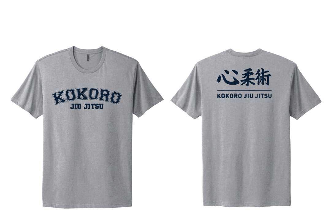 Kokoro Jiu Jitsu Cotton Crew Tee - Grey