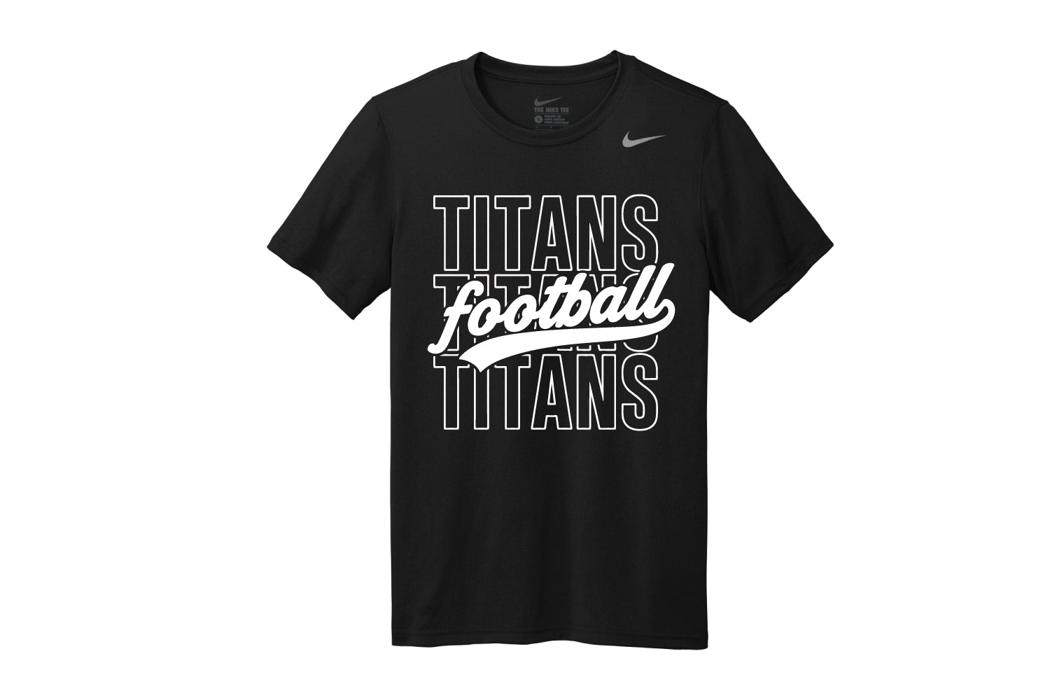 Hall Titans Football Nike Dryfit Tee Vintage Logo - Black