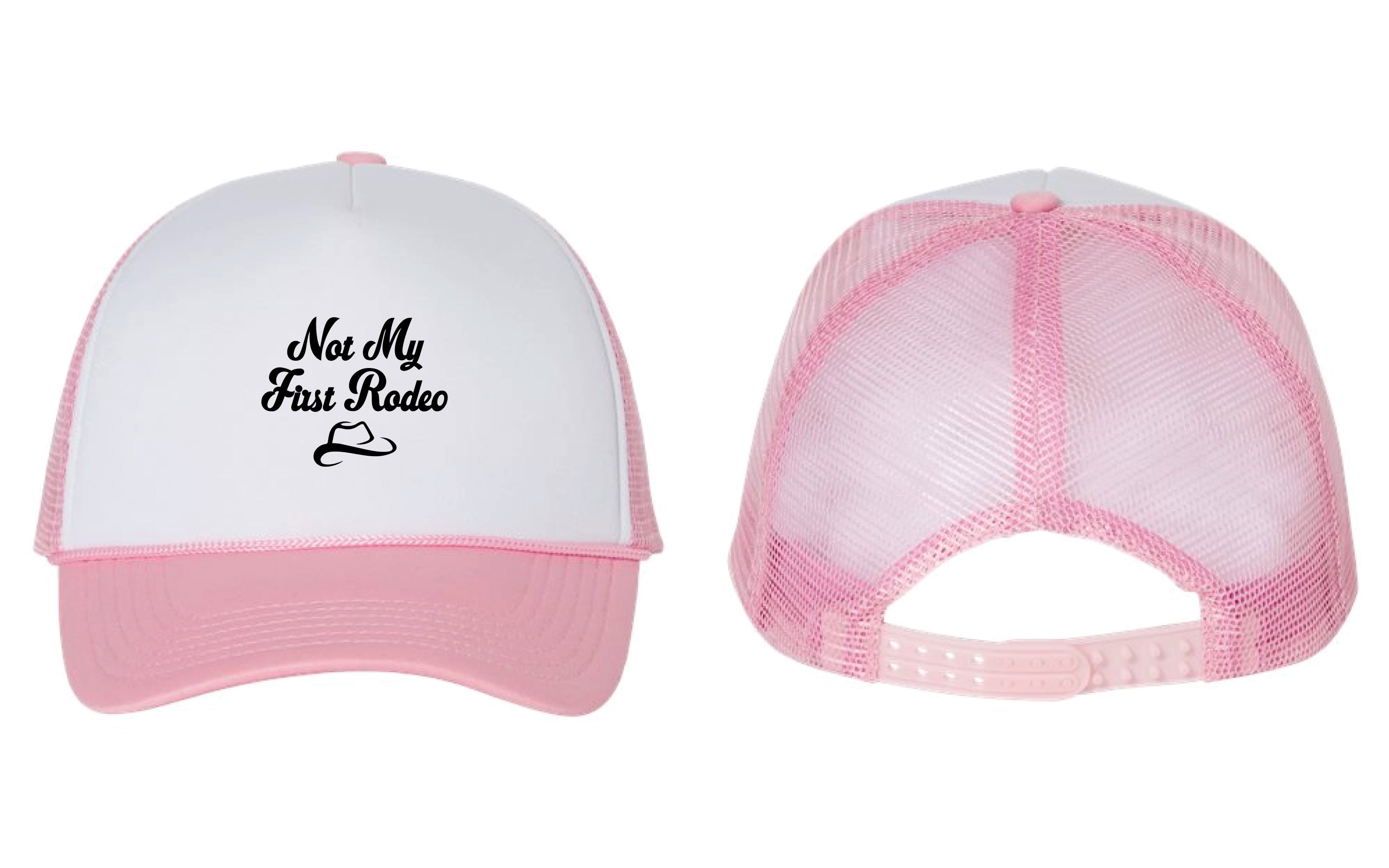 Not My First Rodeo Snapback Trucker Cap - White/Pink