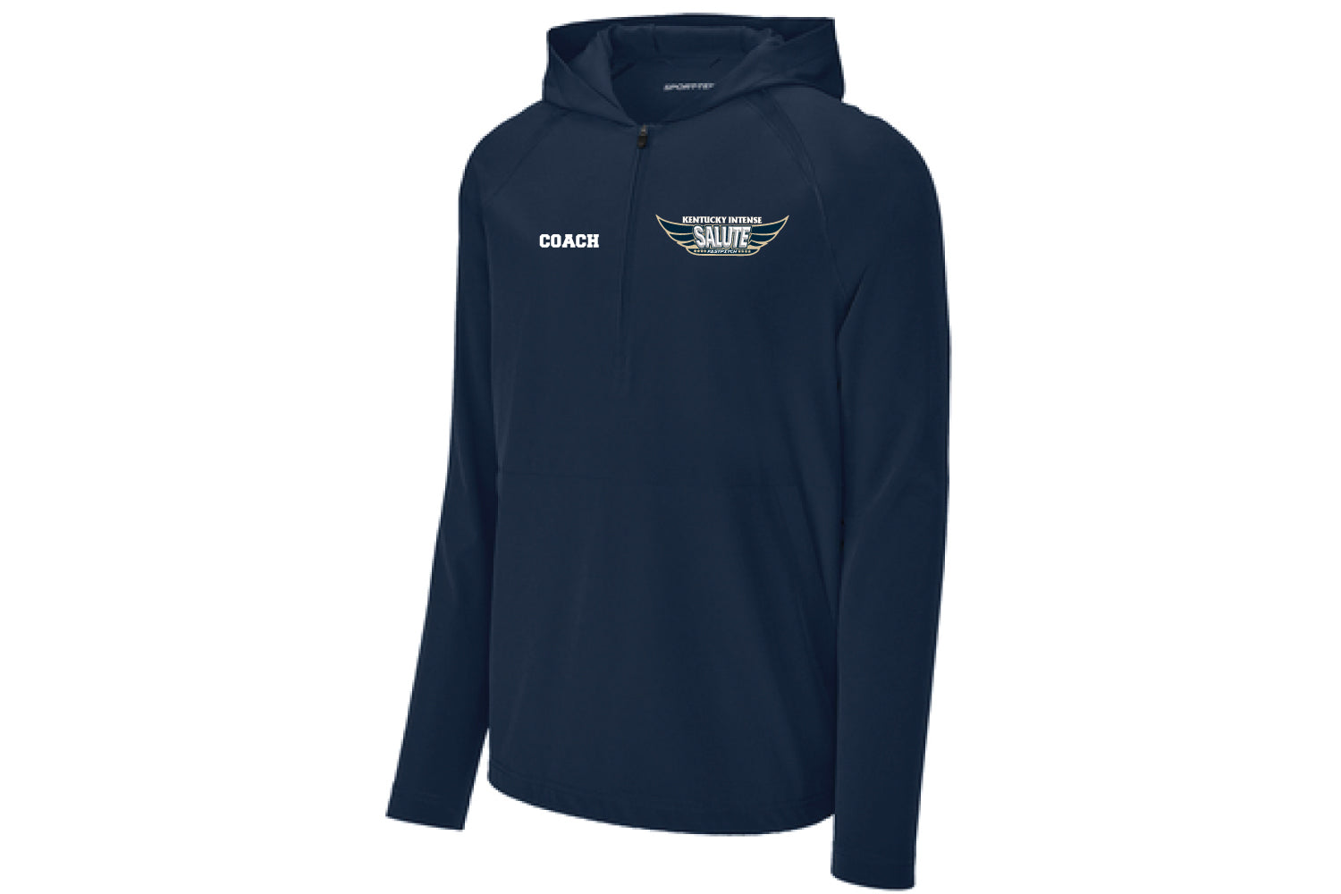 Coach's Kentucky Intense Softball 1/2 Zip Hooded Jacket - Navy