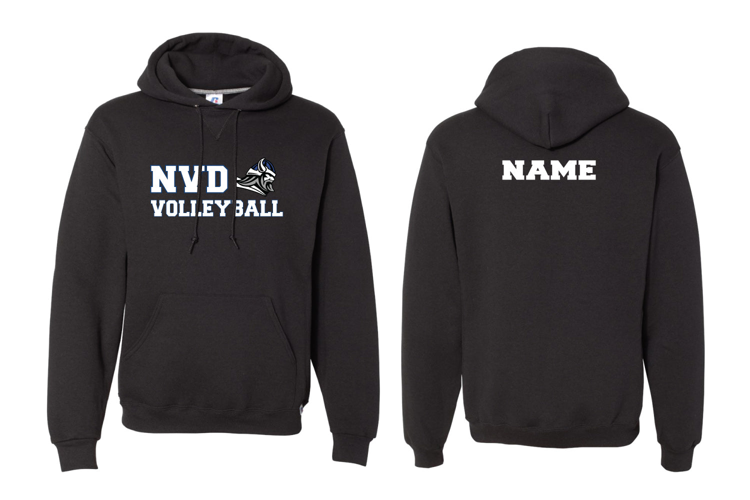 NVD Volleyball Cotton Hoodie Design 2 - Black