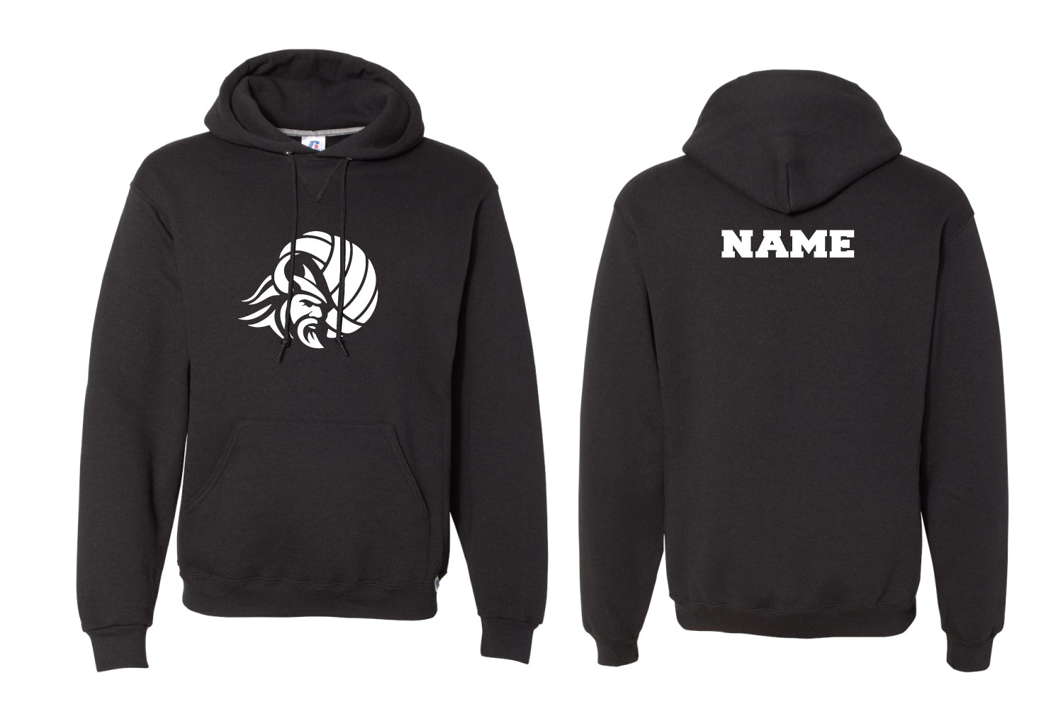 NVD Volleyball Cotton Hoodie Design 1 - Black