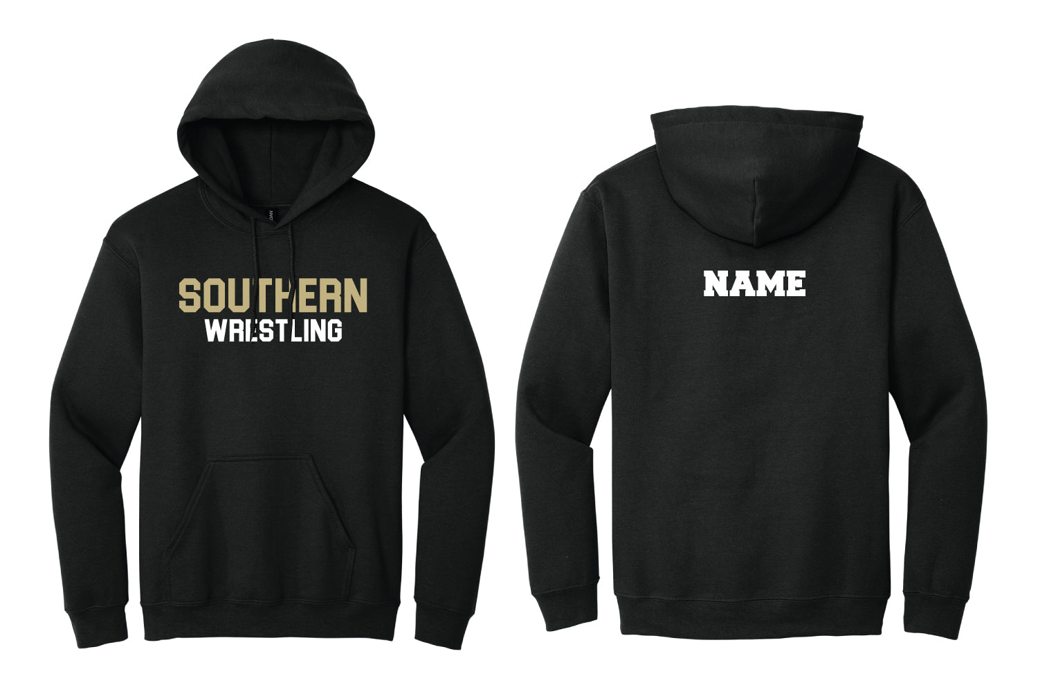 Southern Rams Wrestling Cotton Hoodie - Black