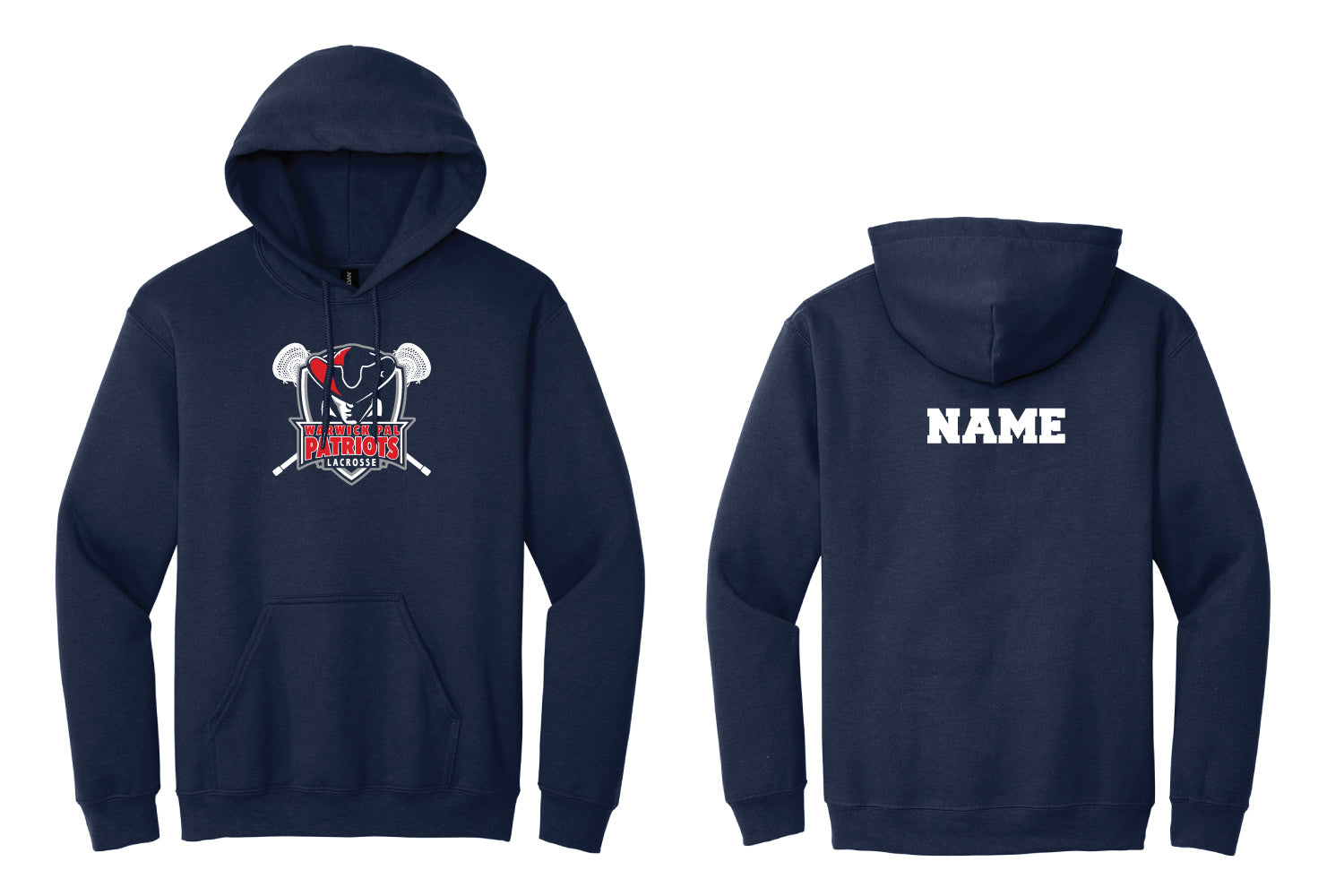Warwick Pal Patriots Lax Cotton Hoodie - Navy