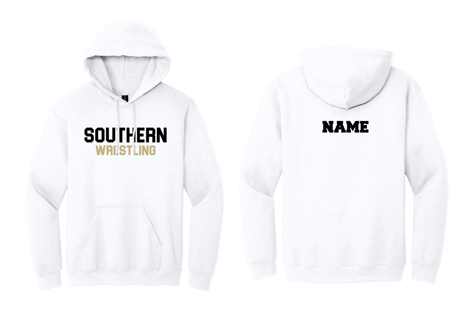 Southern Rams Wrestling Cotton Hoodie - White