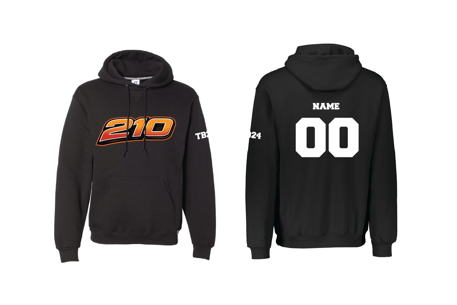 210 Baseball Cotton Hoodie - Black