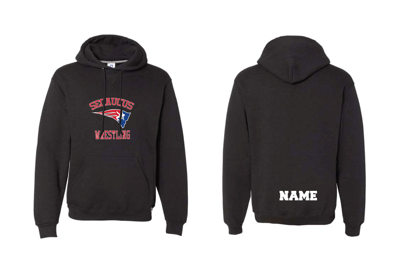 Secaucus Rec Wrestling Cotton Hoodie - Black