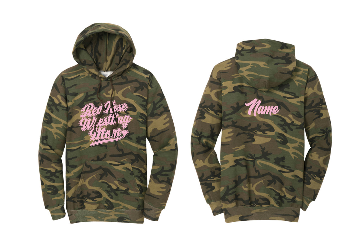 Red Nose Wrestling Mom Cotton Hoodie - Camo