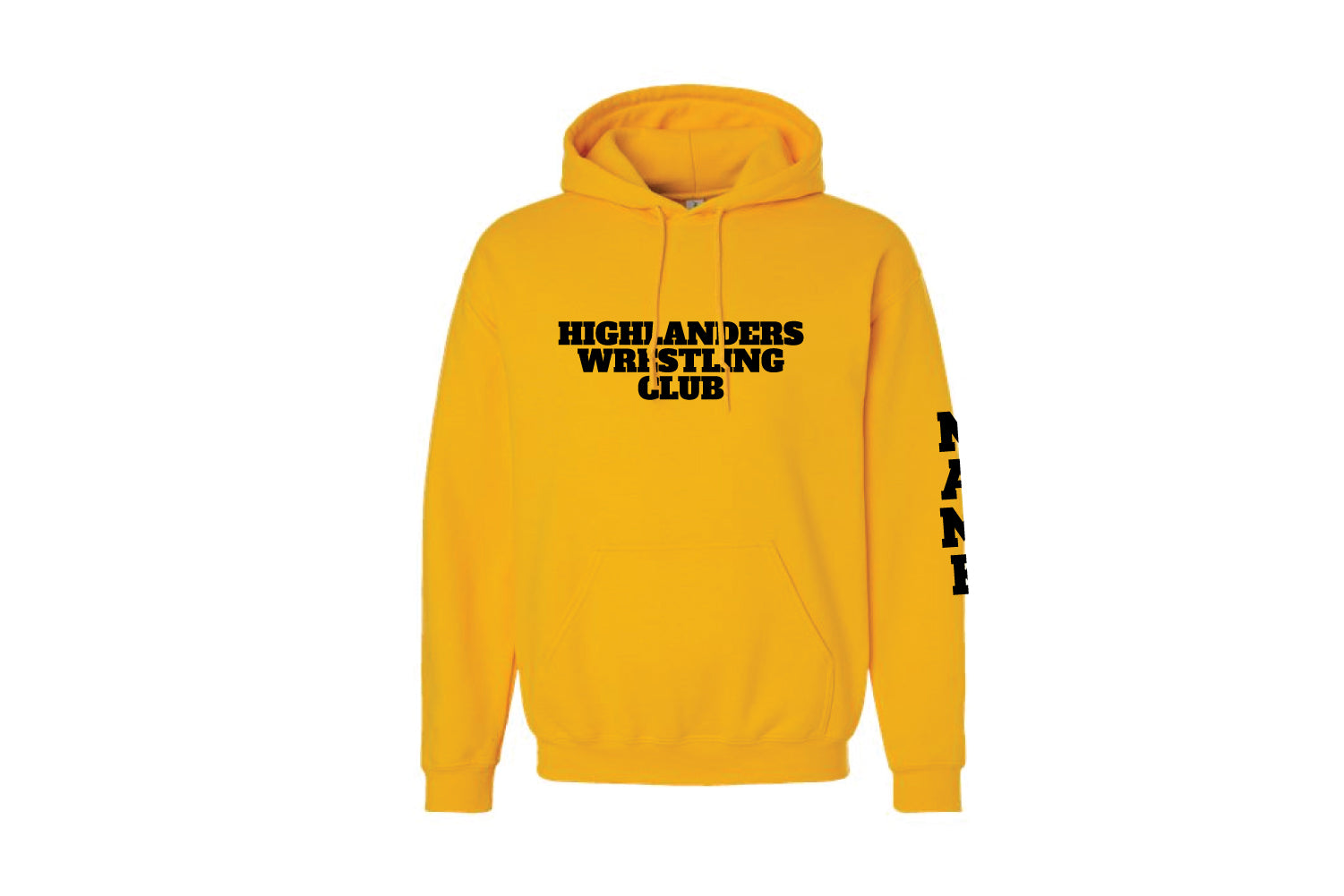Highlanders Wrestling Club Cotton Hoodie - Gold