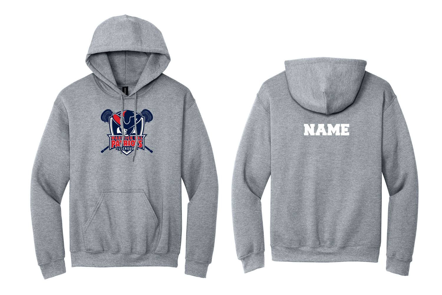 Warwick Pal Patriots Lax Cotton Hoodie - Grey