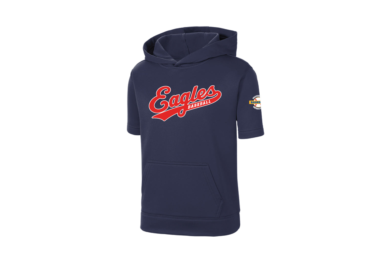 PBI Eagles Baseball Short Sleeve DryFit Hoodie - Navy