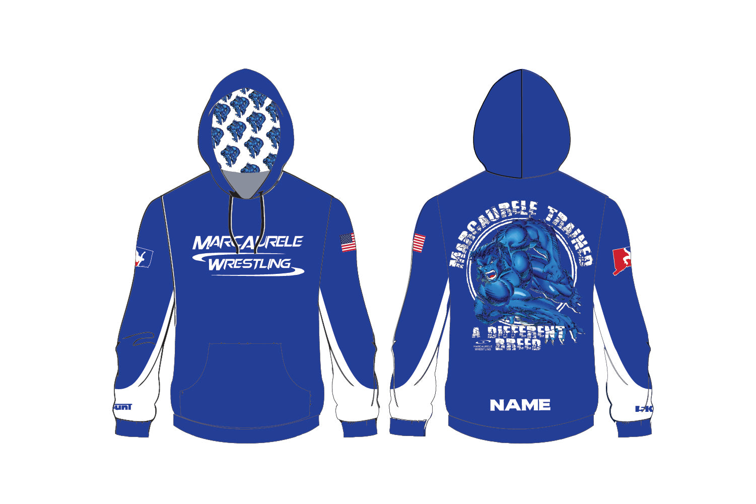 Marcaurele Wrestling Sublimated Hoodie - Royal