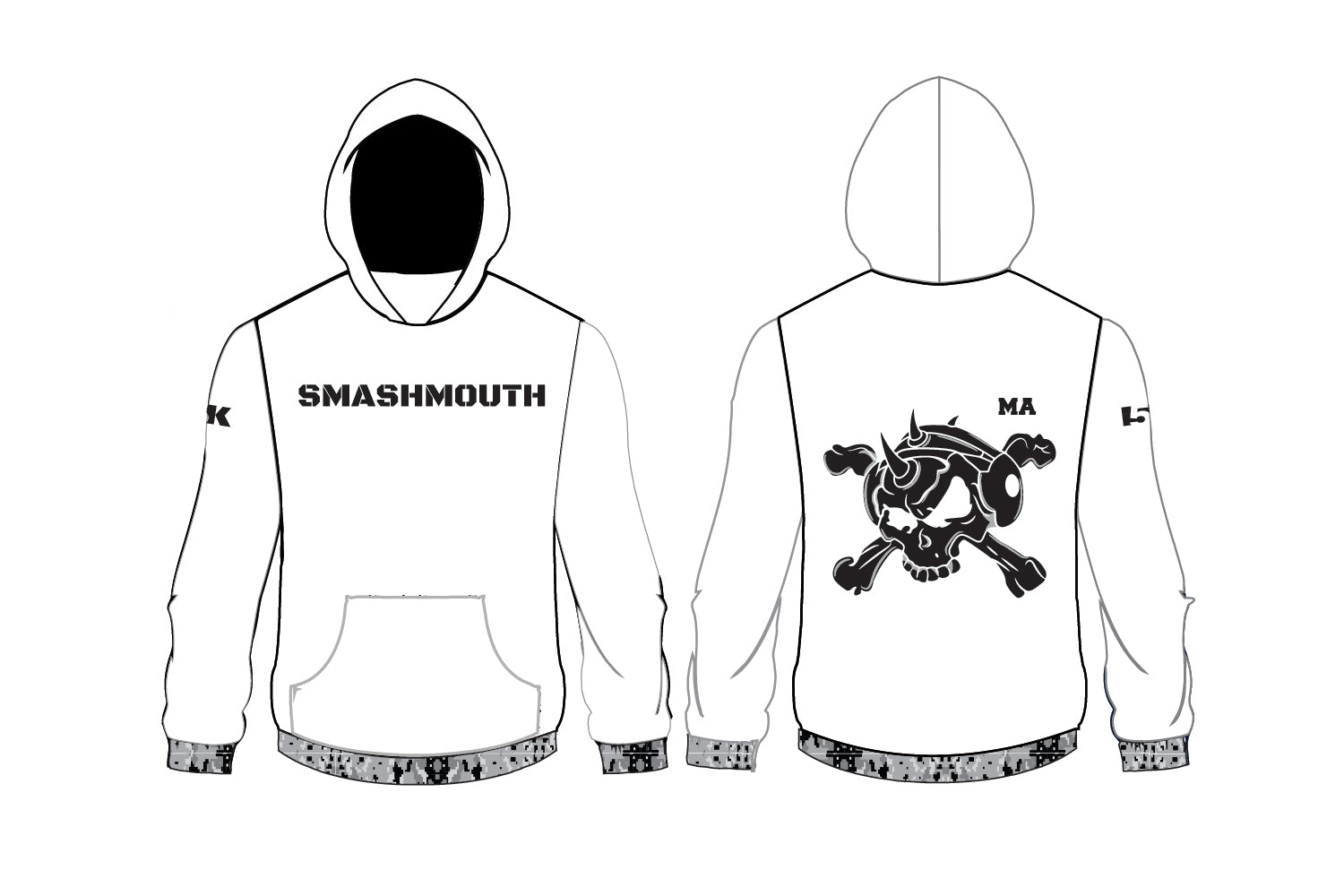 SmashMouth Wrestling Sublimated Hoodie - White