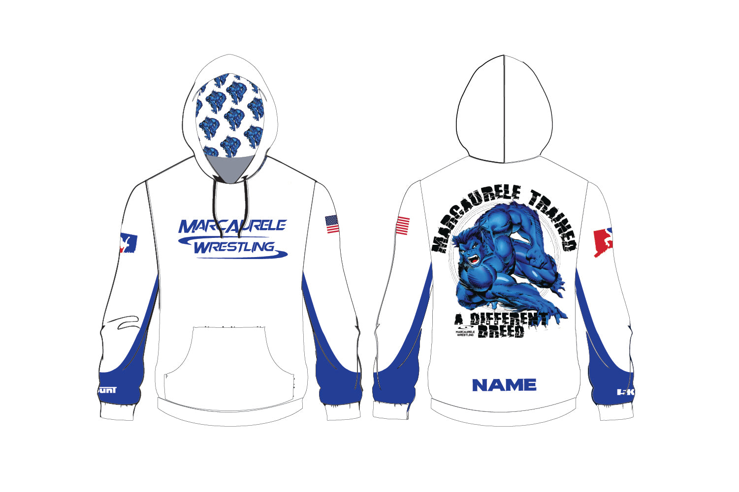 Marcaurele Wrestling Sublimated Hoodie - White