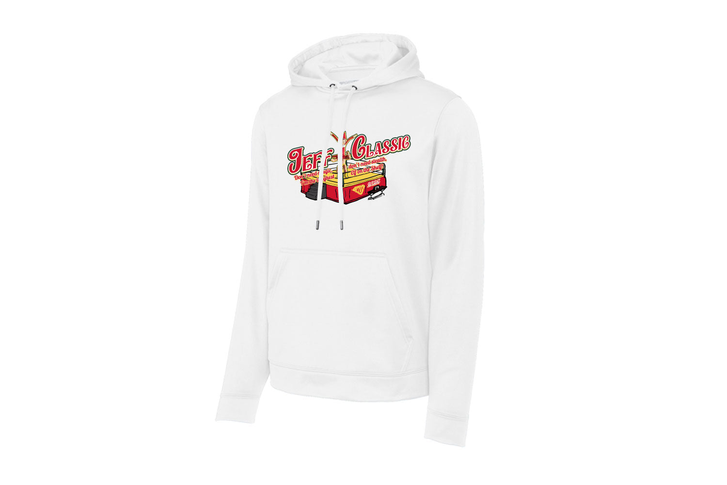 Jeff Classic Wrestling Dryfit Performance Hoodie - White (2025)