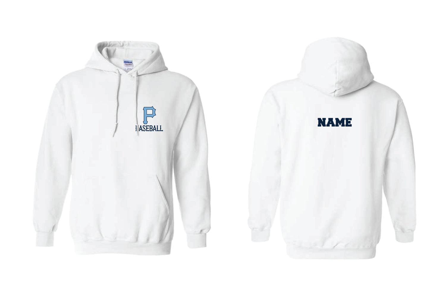 Paramus Baseball Cotton Hoodie - White (Design 1)