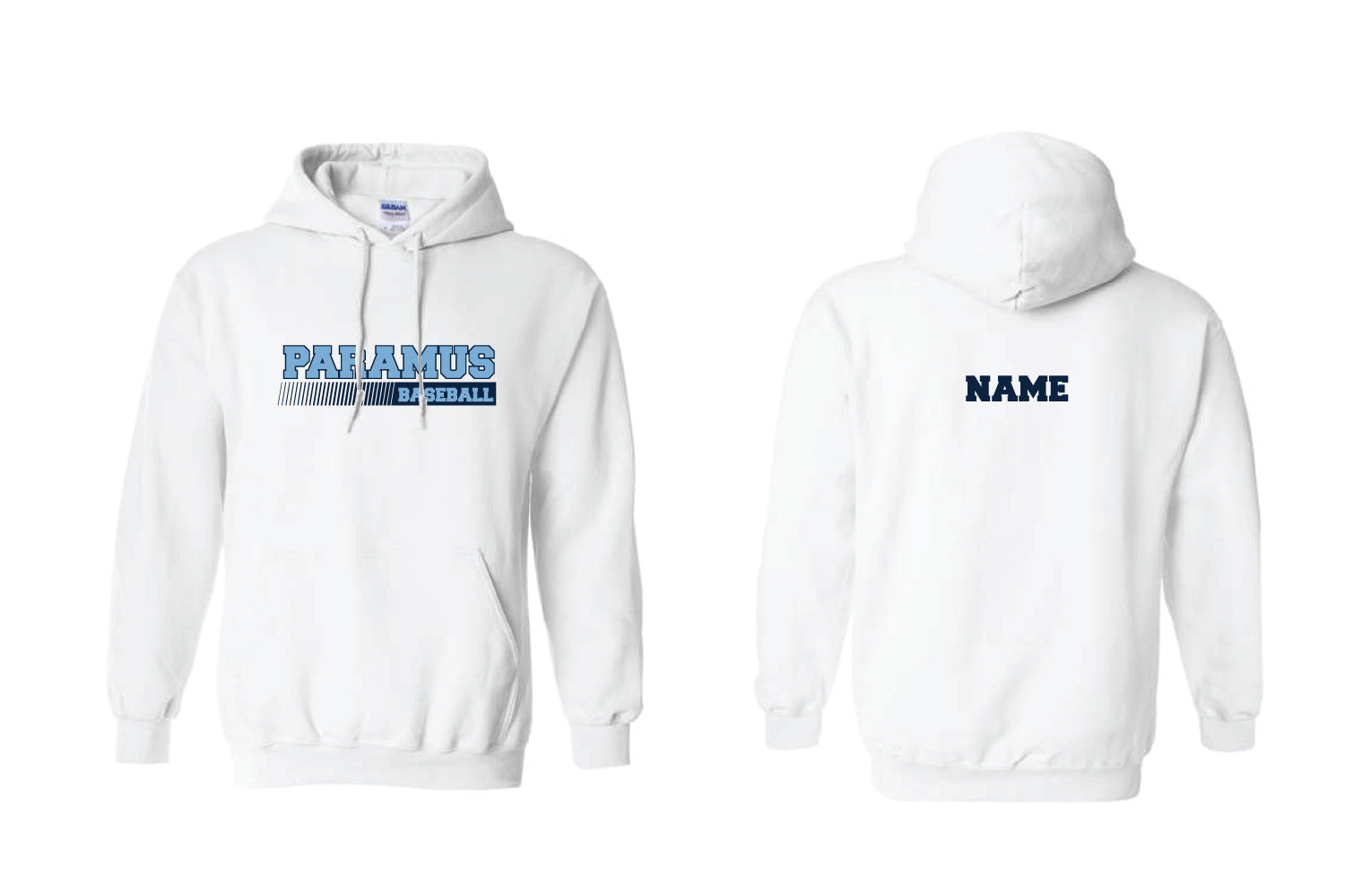 Paramus Baseball Cotton Hoodie - White (Design 2)
