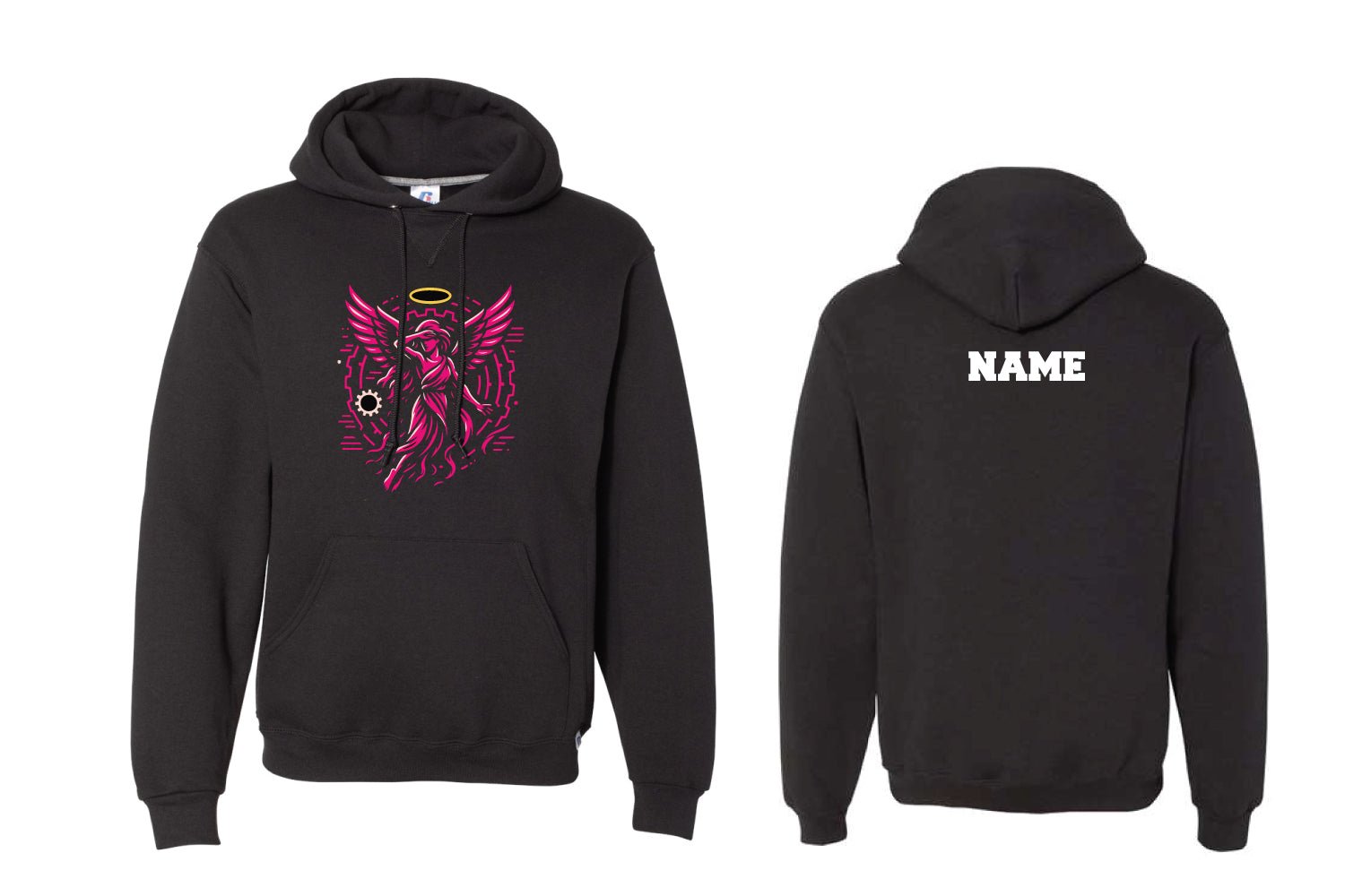 Iron Wolverine Angels Cotton Hoodie - Black
