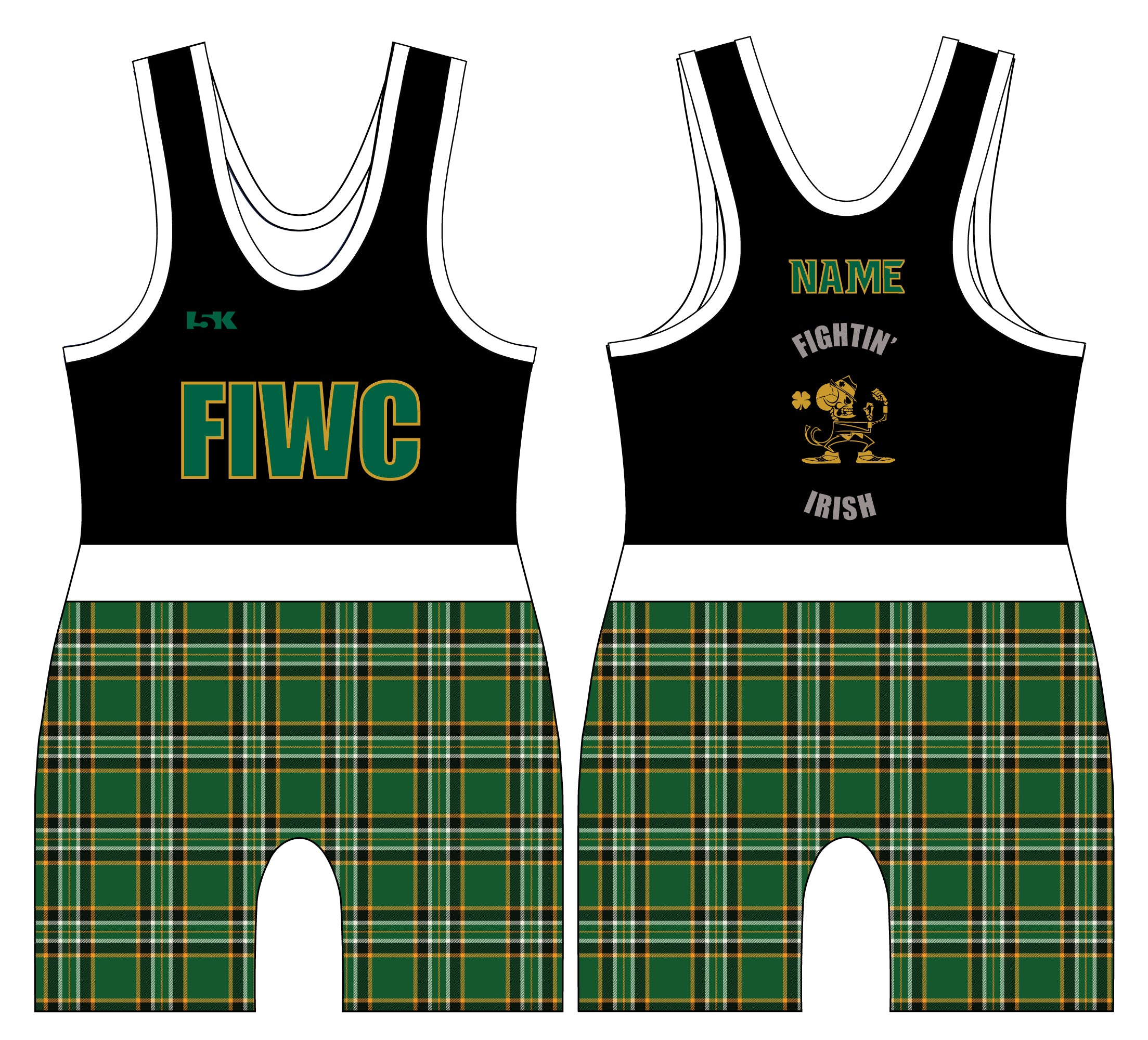 Fightin' Irish Wrestling Sublimated Men's Singlet - Design 5