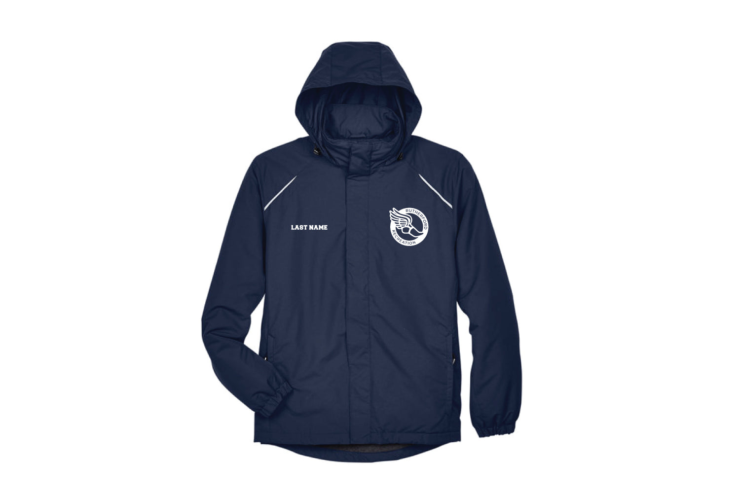 Rutherford Track & Field Hooded Rain Jacket - Adult (Navy)