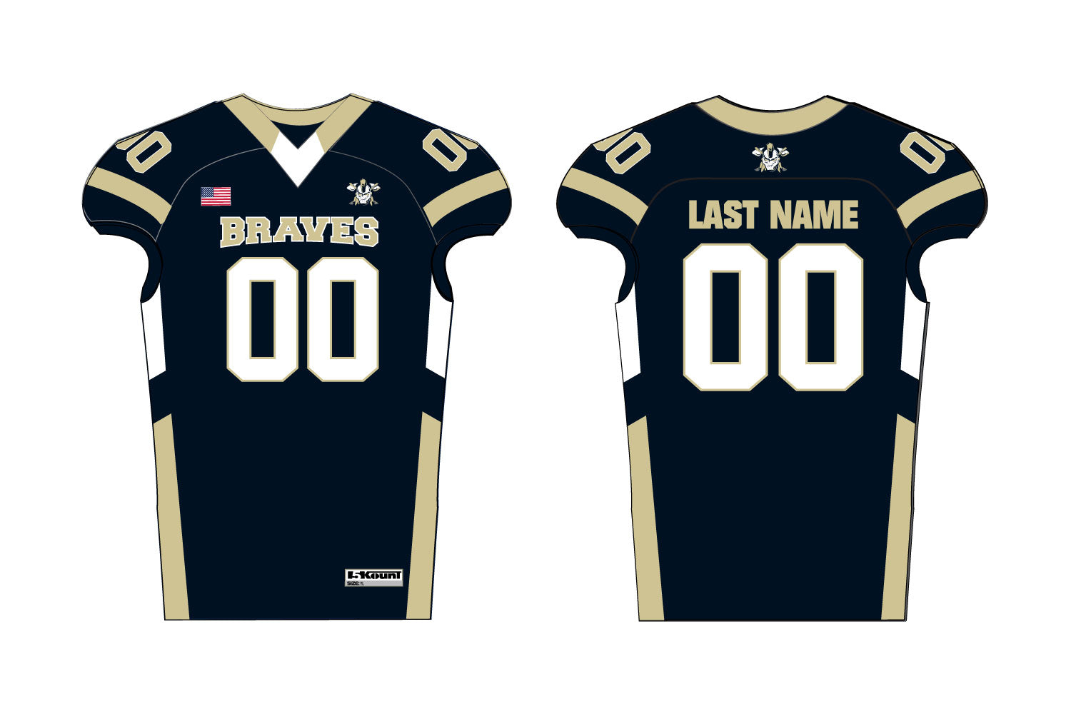 Braves Football Sublimated (Home) Jersey - Navy