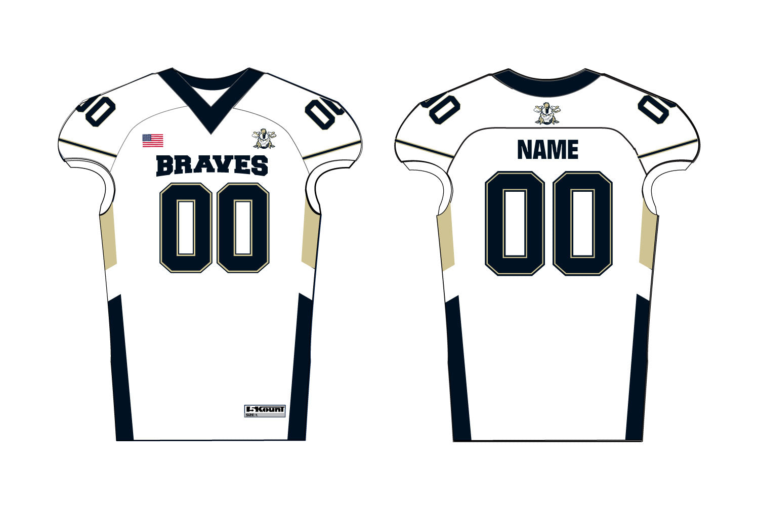 Braves Football Sublimated (Away) Jersey - White