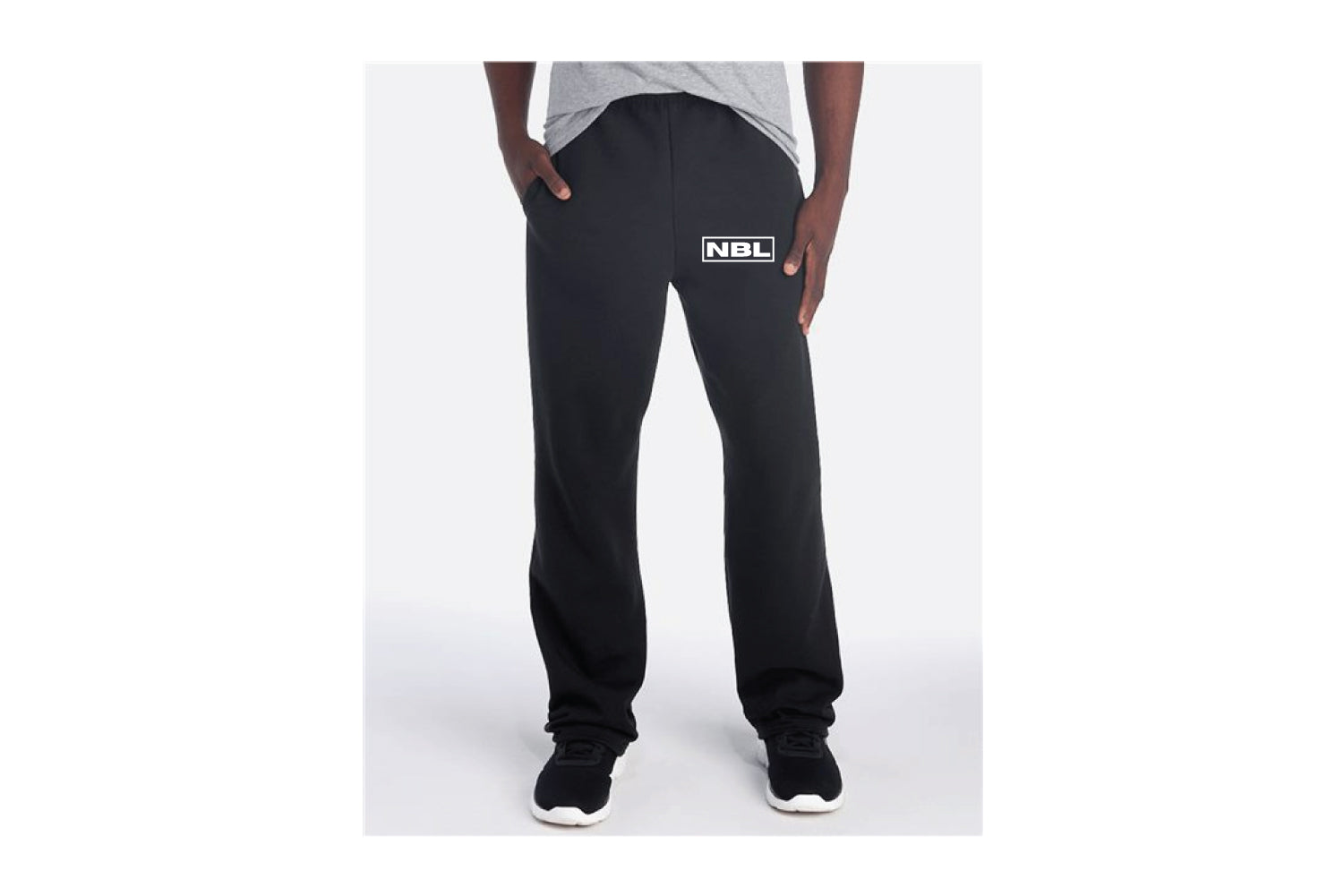 New Body Legacy Jerzees Cotton Open Bottom Unisex Sweatpants - Black