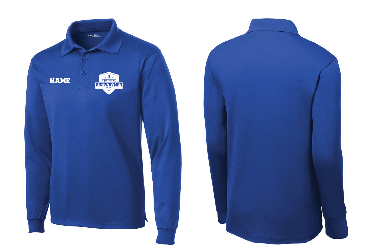 Teaneck Football Long Sleeve Micropique Polo - Royal