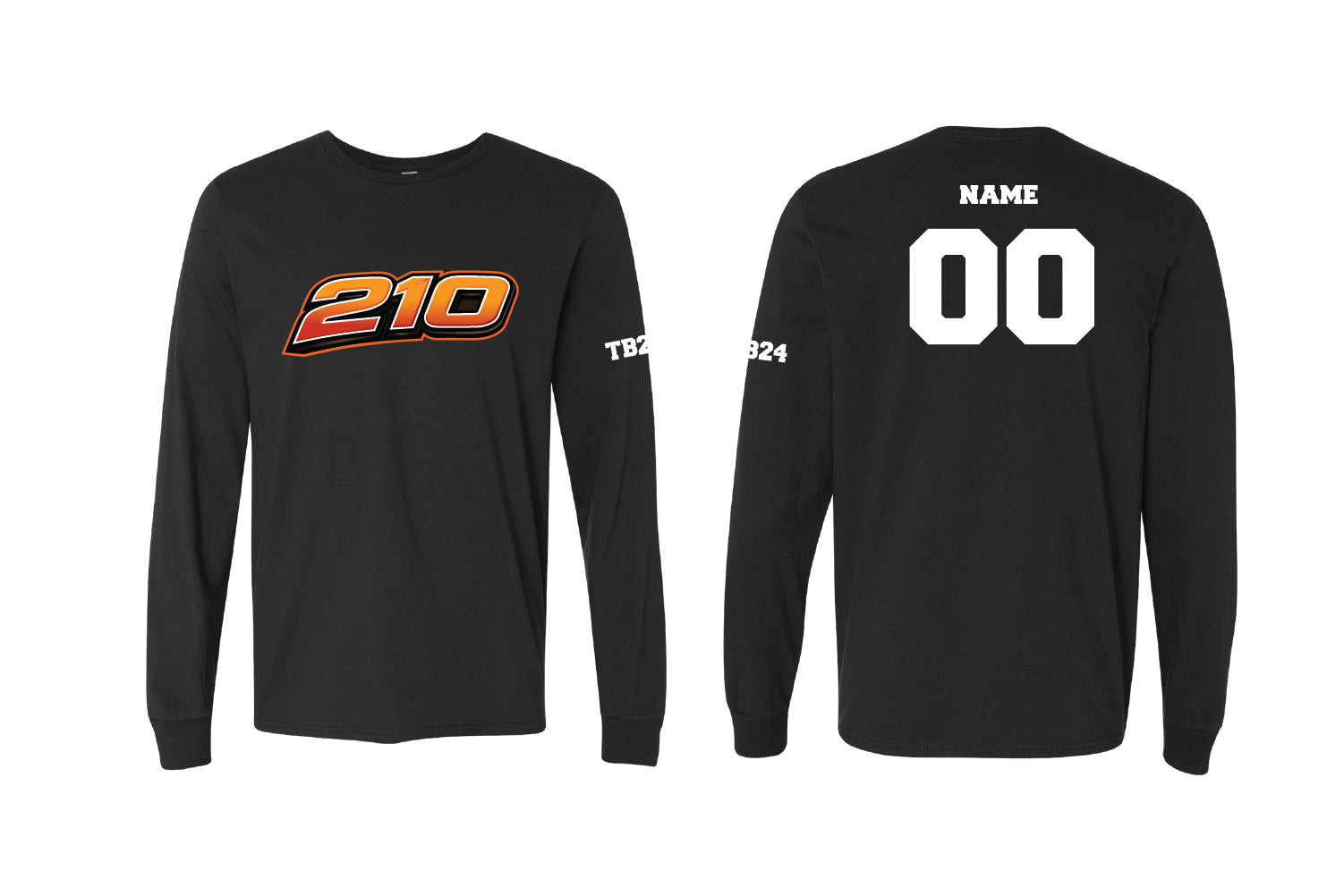 210 Baseball Cotton Long Sleeve Shirt - Black