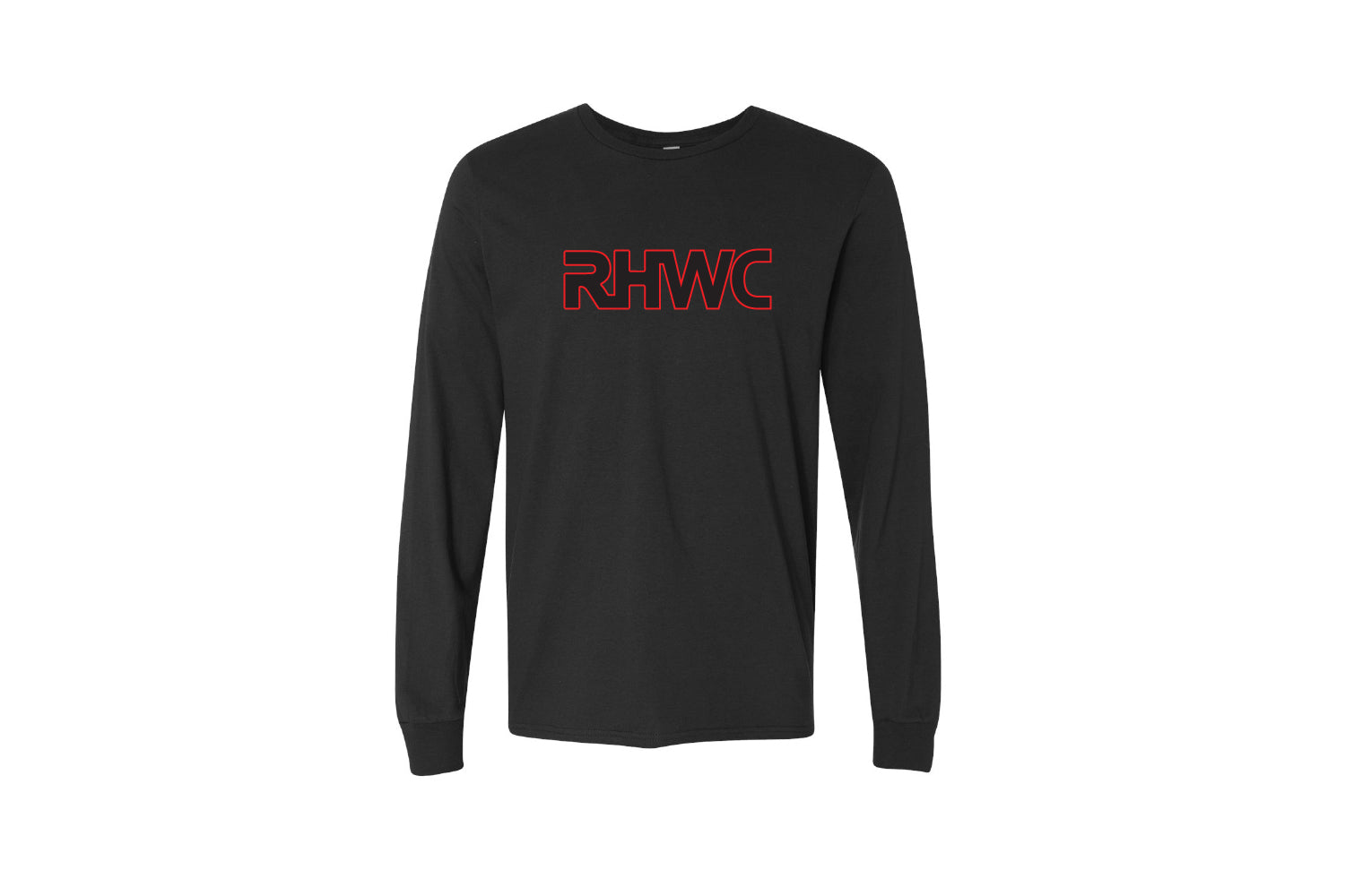 Red Hawk Wrestling Cotton Long Sleeve Shirt - Black/Red Design